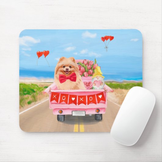 Spitz Hund Valentinstag Lkw Herz Mousepad (Mit Mouse)