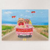Spitz Hund Valentinstag Lkw Herz Puzzle (Horizontal)