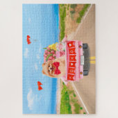 Spitz Hund Valentinstag Lkw Herz Puzzle (Vertikal)