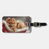 Spitz Hund Weihnachten Gepäckanhänger (Vorderseite horizontal)