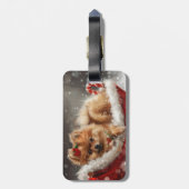 Spitz Hund Weihnachten Gepäckanhänger (Rückseite vertikal)