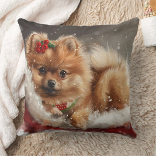 Spitz Hund Weihnachten Kissen