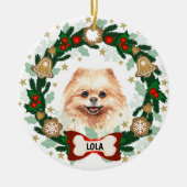 Spitz Hund Weihnachts-Keks Keramik Ornament (Vorne)
