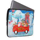 Spitz Hund Weihnachtslieferung LKW Schnee Laptopschutzhülle (Vorne Rechts)