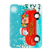 Spitz Hund Weihnachtswagen Magnet (Vertikal)