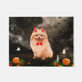 Spitz Hund zu Halloween Fußmatte (Vorderseite)