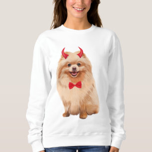 Spitz Hund zu Halloween Sweatshirt