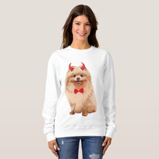 Spitz Hund zu Halloween Sweatshirt (Vorne ganz)
