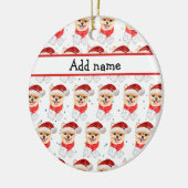 Spitz Hund züchten Weihnachtsstars Keramik Ornament (Links)