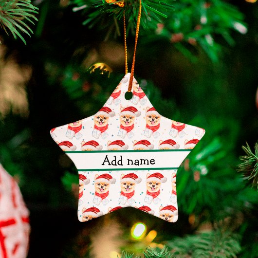 Spitz Hund züchten Weihnachtsstars Keramik Ornament