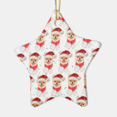 Spitz Hund züchten Weihnachtsstars Keramik Ornament (Links)