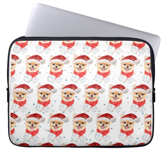 Spitz Hund züchten Weihnachtsstars Laptopschutzhülle (Vorderseite)