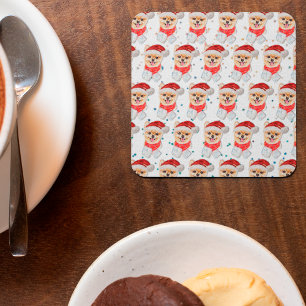 Spitz Hund züchten Weihnachtsstars Rechteckiger Pappuntersetzer