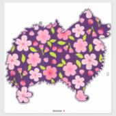 Spitz Hunde Blume Muster Spitze Lover Aufkleber (Blatt)