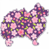 Spitz Hunde Blume Muster Spitze Lover Aufkleber (Vorderseite)