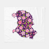 Spitz Hunde Blume Muster Spitze Lover Fleecedecke (Vorderseite (Horizontal))