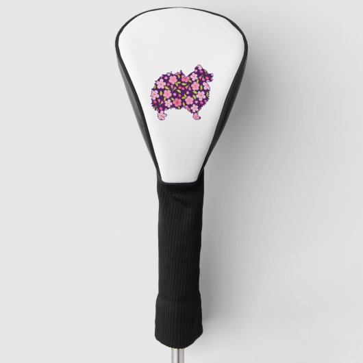 Spitz Hunde Blume Muster Spitze Lover Golf Headcover (Vorderseite)
