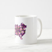 Spitz Hunde Blume Muster Spitze Lover Kaffeetasse (VorderseiteRechts)
