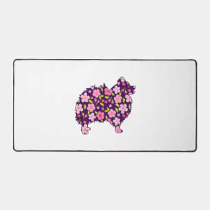 Spitz Hunde Blume Muster Spitze Lover Schreibtischunterlage