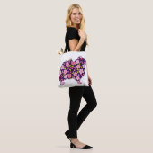 Spitz Hunde Blume Muster Spitze Lover Tasche (Am Model)
