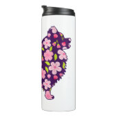 Spitz Hunde Blume Muster Spitze Lover Thermosbecher (Nach rechts gedreht)