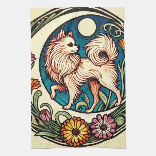 Spitz Hunde Geschirrtuch (Vertikal)