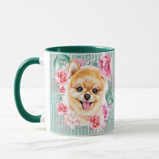 Spitz-Hunde-Gesichtserkennung niedlich-modern Tasse (Links)