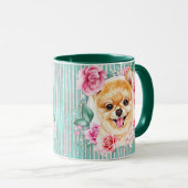 Spitz-Hunde-Gesichtserkennung niedlich-modern Tasse (VorderseiteRechts)