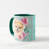 Spitz-Hunde-Gesichtserkennung niedlich-modern Tasse (Vorderseite Links)