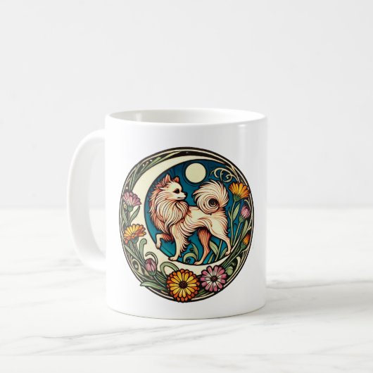 Spitz Hunde Kaffeetasse (Vorderseite Links)
