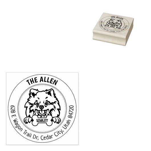 Spitz Hunde Rücksendeadresse Gummistempel (Stempel)