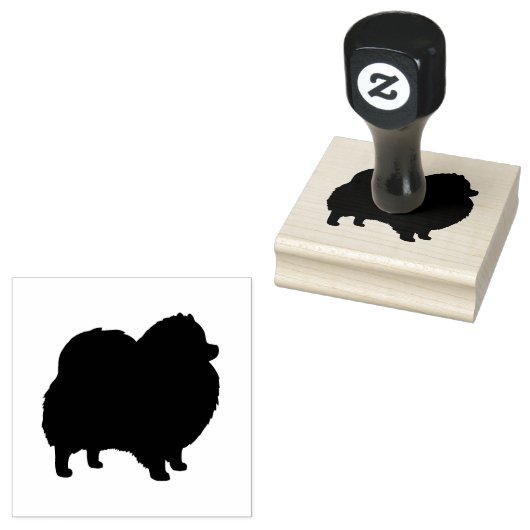 Spitz Hunde Silhouette Gummistempel (Stempel)