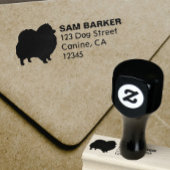 Spitz Hunde Silhouette Rücksendeadresse Gummistempel