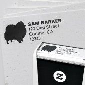 Spitz Hunde Silhouette Rücksendeadresse Permastempel