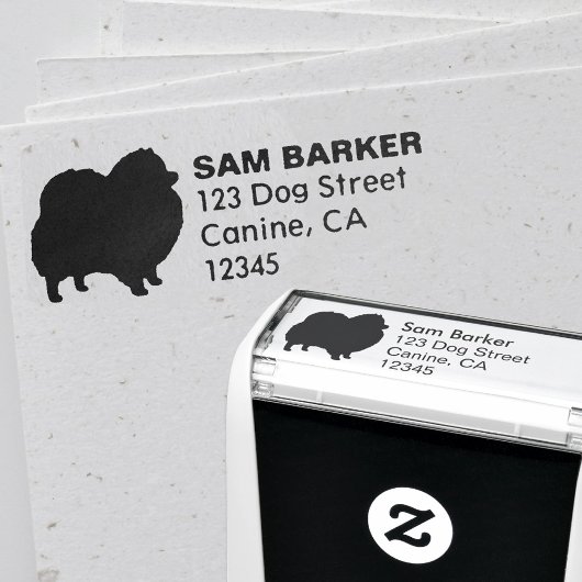 Spitz Hunde Silhouette Rücksendeadresse Permastempel