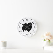 Spitz Hunde Silhouette Runde Wanduhr (Zuhause)