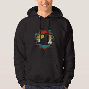 Spitz Hunde Silhouette Vintager Sonnenuntergang fü Hoodie