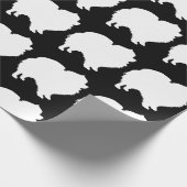 Spitz-Hundeschleifer, weiße Silhouette schwarz Geschenkpapier (Ecke)