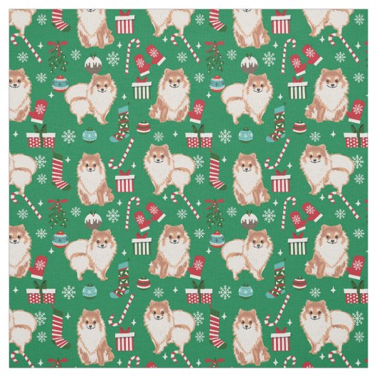 Spitz-Hundeschlitten Stoff (Muster)