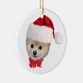Spitz-Hundeweihnachtsverzierung Keramikornament (Rechts)