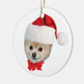 Spitz-Hundeweihnachtsverzierung Keramikornament (Links)