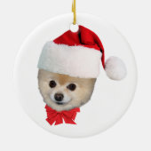Spitz-Hundeweihnachtsverzierung Keramikornament (Hinten)