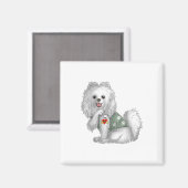 Spitz I Liebe Mama Tattoo Hundeshirt Funny Mothe Magnet (Vorderseite/Rückseite)