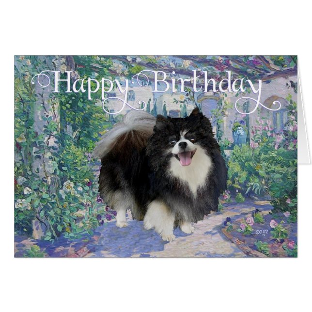 Spitz im Blumengarten (Vorderseite (Horizontal))