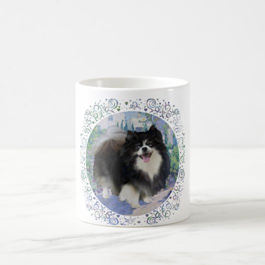 Spitz im Blumengarten Kaffeetasse (Mittel)