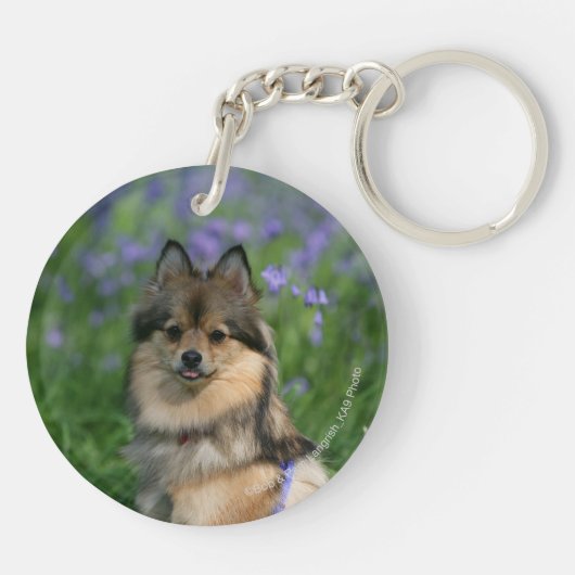 Spitz im Gras Schlüsselanhänger (Rückseite)