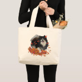 Spitz im Herbst Jumbo Stoffbeutel (Vorderseite (Produkt))