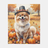 Spitz im Herbst lässt Erntedank Kunst Fleecedecke (Vorderseite)