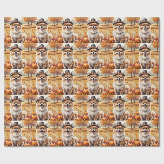 Spitz im Herbst lässt Erntedank Kunst Geschenkpapier (Flach)