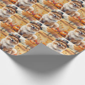 Spitz im Herbst lässt Erntedank Kunst Geschenkpapier (Ecke)